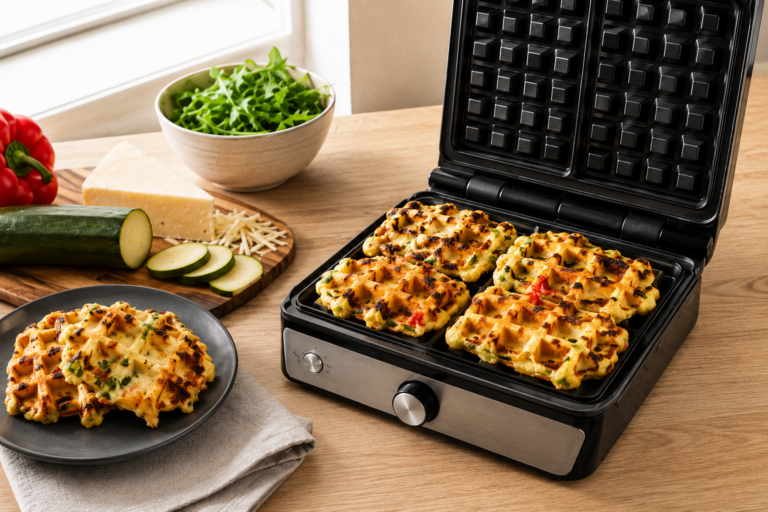 Herzhafte Teigtaschen aus dem Waffeleisen – außen knusprig, innen saftig