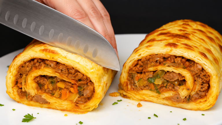 Kartoffelrolle mit Fleisch- und Gemüsefüllung – herzhaft, ausgewogen und voller Geschmack