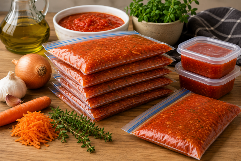 Wie lange ist selbstgemachte Sauce im Gefrierschrank haltbar?